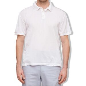Ralph Lauren Purple Label Pique Short Sleeve Polo in White